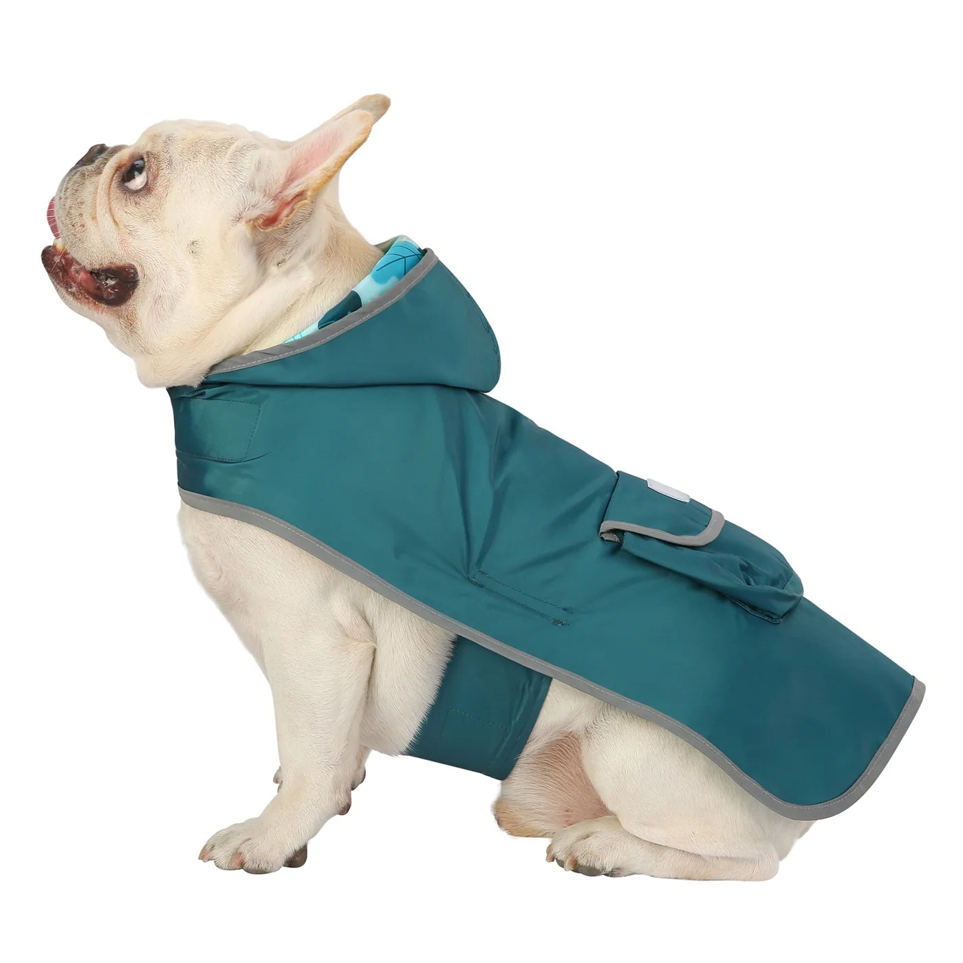 Reversible Dog Raincoat Hooded Slicker Poncho Rain Coat Jacket for Small Medium Large Dogs Dinosaurs S