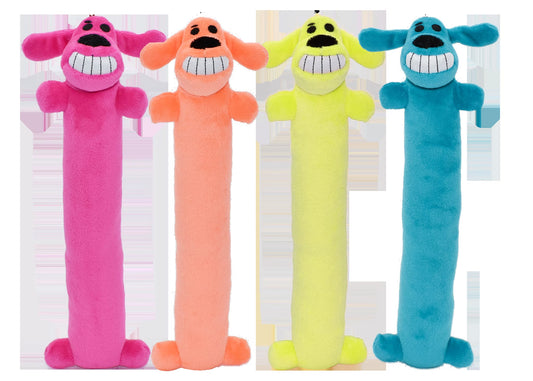 Plush Loofa Dog Toy with Squeaker, 12"