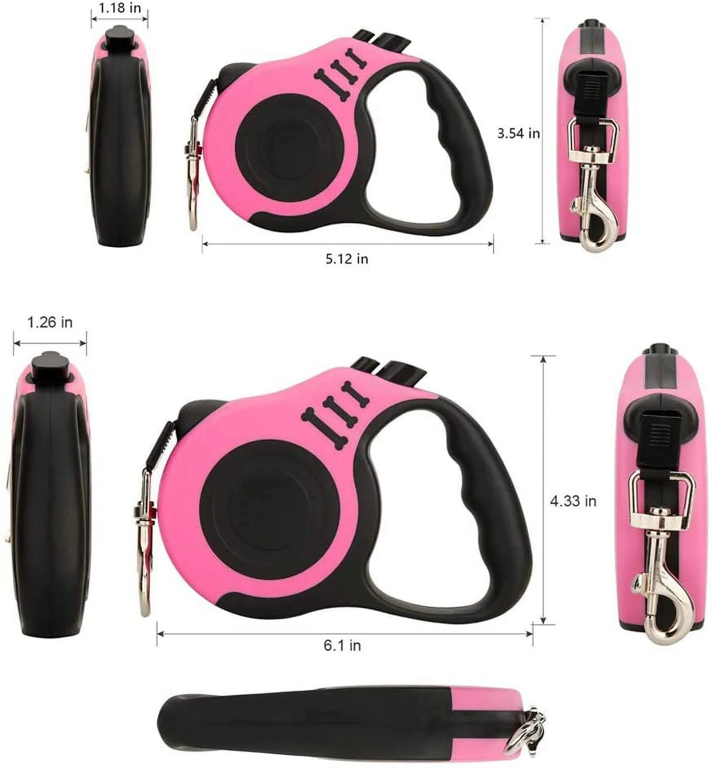 Retractable Dog Leash, 10/16Ftpet Walking Leash with Anti-Slip Handle, Strong Nylon Tape, Tangle-Free, One-Handed One Button Lock & Release, Suitable for Small Medium Dog Cat
