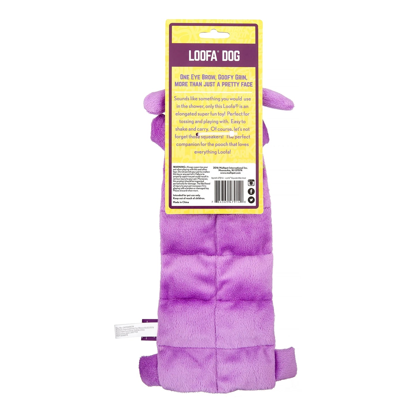 Loofa Dog Toy Squeaker Mat with 13 Squeakers, 12"