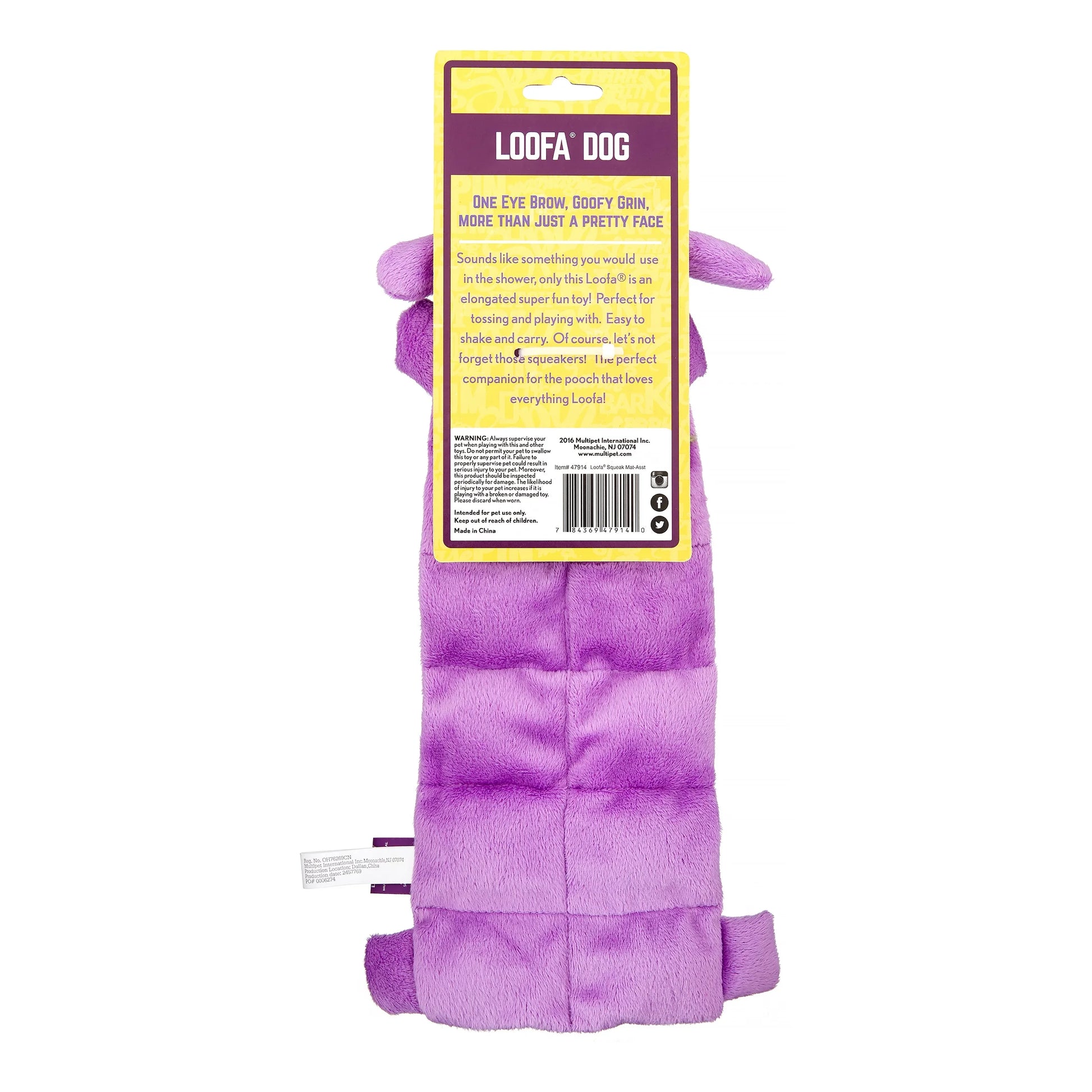 Loofa Dog Toy Squeaker Mat with 13 Squeakers, 12"