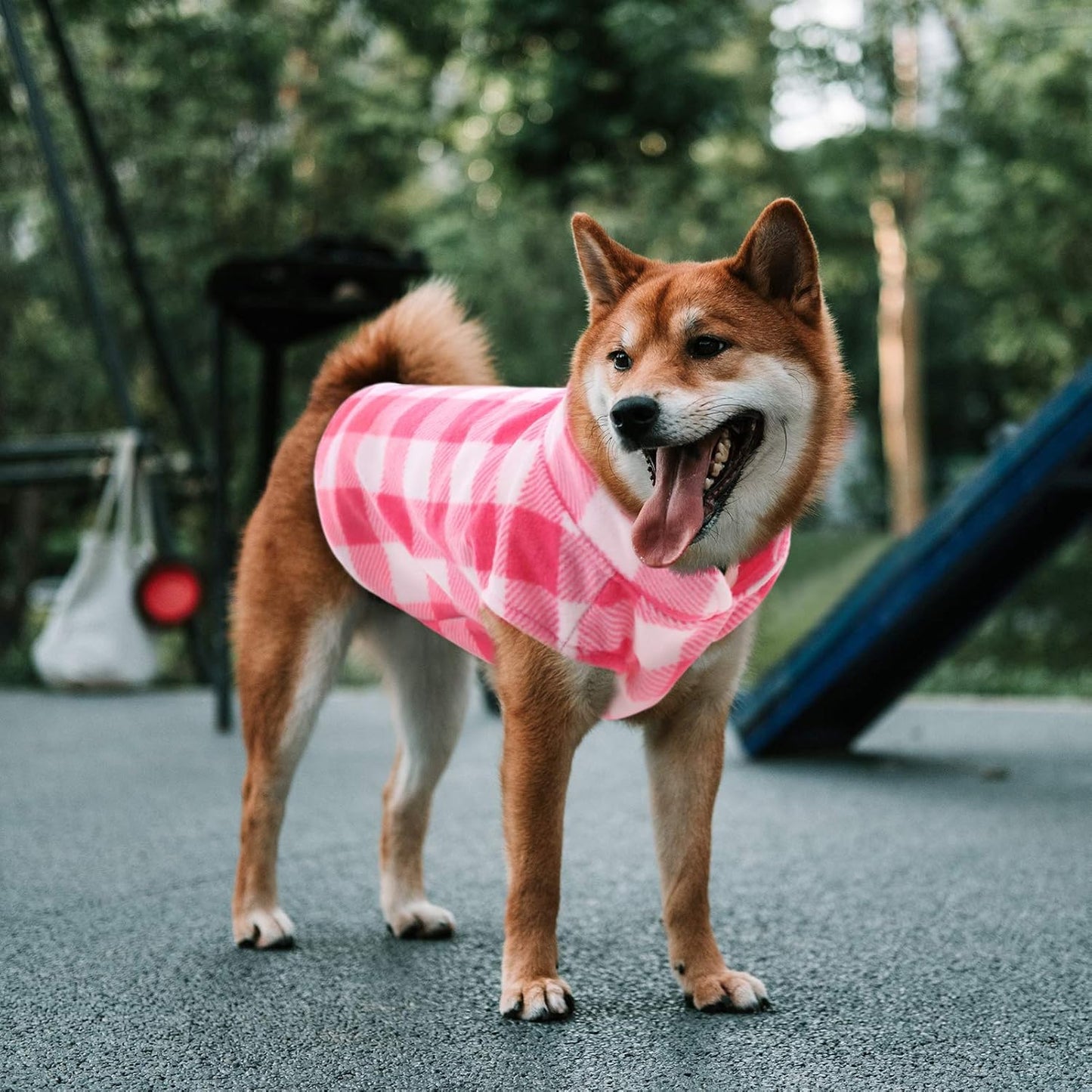 Dog Sweater, Plaid Dogs Fleece Vest, Soft Comfortable Pet Pajamas, Warm Winter Puppy Shirt, Cold Weather Coat Jacket Pet Clothes for Small & Medium Dog Breeds