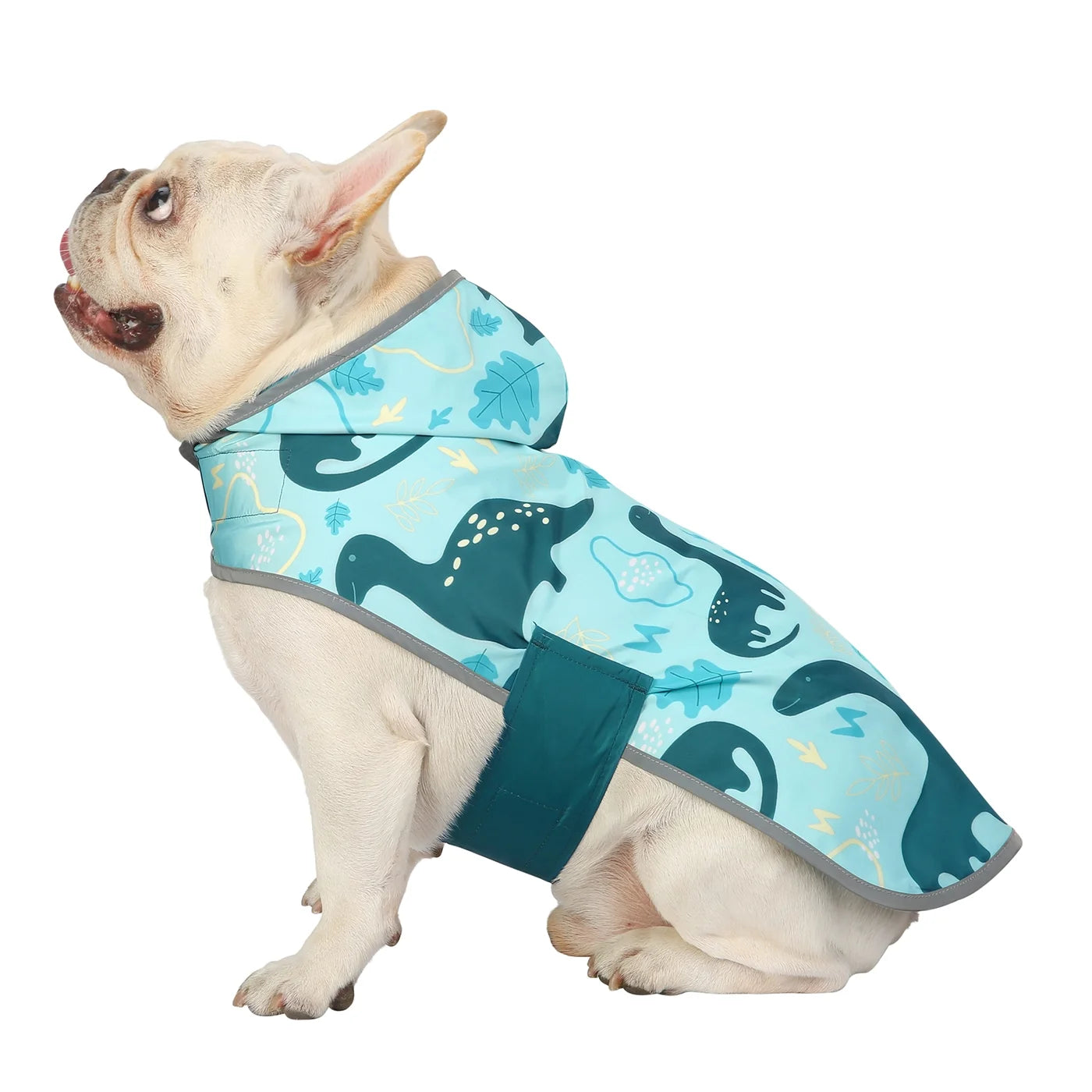 Reversible Dog Raincoat Hooded Slicker Poncho Rain Coat Jacket for Small Medium Large Dogs Dinosaurs S