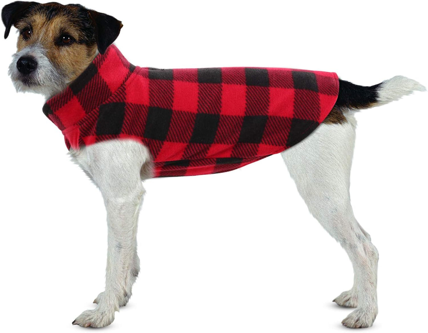 Dog Sweater, Plaid Dogs Fleece Vest, Soft Comfortable Pet Pajamas, Warm Winter Puppy Shirt, Cold Weather Coat Jacket Pet Clothes for Small & Medium Dog Breeds